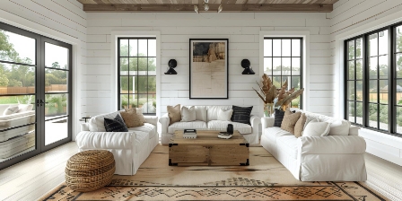 White with Black Trim Southwestern Style Homes